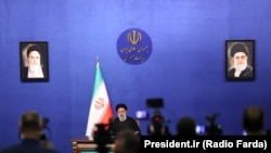 Președintele Iranului, Ebrahim Raisi, la o conferință de presă în Teheran, 29 august 2022
