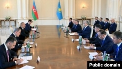 Переговоры делегации Казахстана и Азербайджана в расширенном формате. 24 августа 2022 года