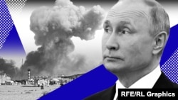 Владимир Путин и ракетные удары ВСУ по военным объектам в Крыму. Коллаж
