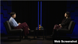 Полина в студии Радіо Свобода. Киев, январь 2026 года