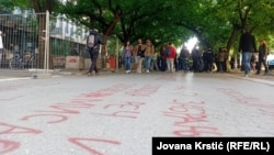 Studenti u blokadi i graani blokiraju zgradu novosadskog suda, 26. maj 2025. 