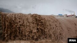 Iran- Khorram Rood river in Iran during floods. March 25, 2019