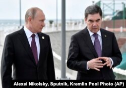 رهبران روسیه و ترکمنستان در حاشیه نشست آکتائو