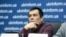 Crimean lawyer Emil Kurbedinov attends the press conference of defenders of the 24 Ukrainian sailors in Russian captivity in Kyiv last month.
