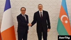 François Hollande və İlham Əliyev - 25 aprel 2015