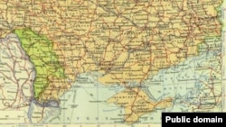 Фрагмент советской карты УССР с Крымом