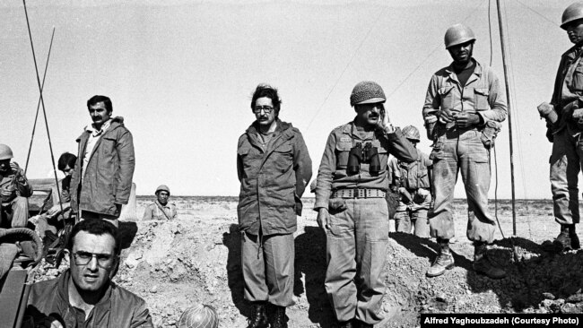 Banisadr (C) was the overall commander of the war effort until he fled Iran. The Iran–Iraq War was an armed conflict between the Islamic Republic of Iran and the Republic of Iraq lasting from September 1980 to August 1988, making it the 20th century's longest conventional war.