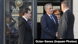Președintele României, Klaus Iohannis, prim-ministrul Victor Orban și ministrul de Interne Marcel Vela