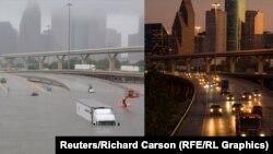 پس از پنج روز بارش شدید باران در هیوستون اکنون سیلاب سایر نقاط ایالت تگزاس و لوئيزیانا را فراگرفته است.