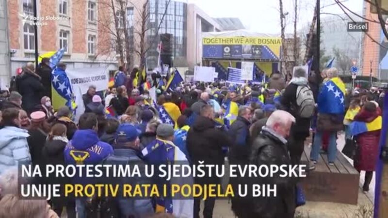 Protesti u Briselu protiv rata i podjela u BiH: 'Ne možemo više da šutimo'