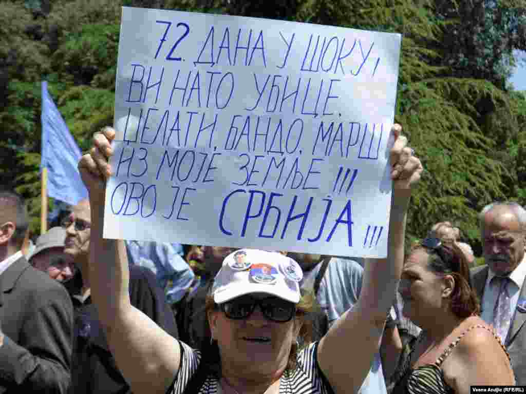 Protesti SRS-a protiv NATO-a, Beograd, 13. juni, Foto: RSE/Vesna Anđić