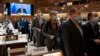 Many ambassadors and diplomats walked out while Russian Foreign Minister Sergei Lavrov spoke in a prerecorded video message at the 49th session of the UN Human Rights Council in Geneva on March 1.