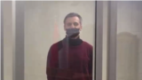 Journalist Aleh Hruzdzilovich, in court for his sentencing in Minsk, March 2, 2022.