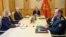 Sjednica Savjeta za odbranu i bezbjednost koju je 3. marta 2022. napustio Strahinja Bulajić (drugi s desna), onemogućivši odluku bitnu za saradnju sa NATO-om. Na lijevoj strani stola je odlazeći premijer Zdravko Krivokapić, a na čelu stola predsjednik države Milo Đukanović.