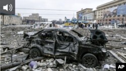 Centrul orașului ucrainean Harkov după aproape o săptămână de bombardamente rusești.