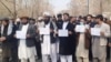 A protest by former court judges earlier this month in Kabul.