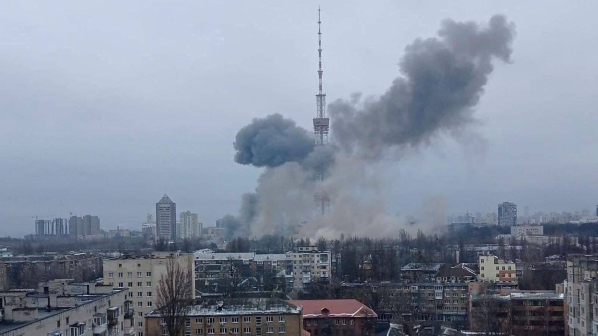 TV Tower In Kyiv Hit As Zelenskiy Again Calls For NATO To Impose No-Fly Zone