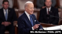 U.S. President Joe Biden delivers his first State of the Union address during a joint session of Congress. "Six days ago, Russia's Vladimir Putin sought to shake the foundations of the free world thinking he could make it bend to his menacing ways," he said. "But he badly miscalculated."