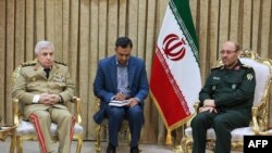 Former Iranian Defense Minister Hossein Dehghan, (currently Khamenei's advisor) meeting with Syrian chief of staff General Ali Abdullah Ayoub (L) in Tehran, May 2, 2017