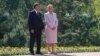 Uzbek President Shavkat Mirziyoev and Tatyana Karimova, the widow of former President Islam Karimov, attend the dedication of his mausoleum in Tashkent on August 31, 2017. It marked Karimova's last public appearance.