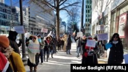 Протест на підтримку протестів в Ірані в окрузі Колумбія, США, 8 січня 2018 року