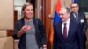 Belgium - EU foreign policy chief Federica Mogherini and Armenian Foreign Minister Zohrab Mnatsakanian arrive for a meeting of the EU-Armenia Partnership Council in Brussels, 21 June 2018.