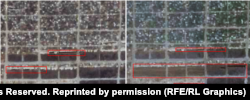 Сравнение спутниковых снимков Planet за 24 марта 2022 и 24 апреля 2022 массового захоронения в поселке Старый Крым возле Мариуполя