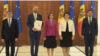 Natalia Gavrilița, Maia Sandu, Nicu Popescu, ambasadorul UE la Chișinău, Janis Mazeiks, președintele Parlamentului, Igor Grosu, Chișinău, 22 aprilie 2022