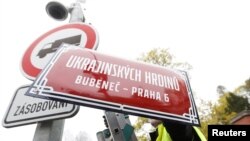 Prague's Korunovacni Street was renamed Ukrainian Heroes Street on April 22. 