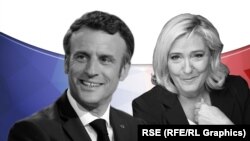 Candidatții la alegerile prezidențiale din Franța Emmanuel Macron și Marine Le Pen (colaj)