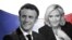 Candidatții la alegerile prezidențiale din Franța Emmanuel Macron și Marine Le Pen (colaj)