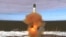 The Sarmat intercontinental ballistic missile is launched during a test at the Plesetsk cosmodrome in Russia's Arkhangelsk region, Russia, in April 2022.