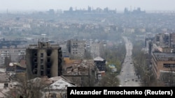 Вид на Мариуполь после вторжения России в Украину