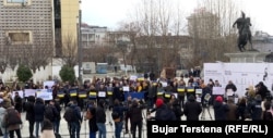 Kosovo: Protest in Pristina in solidarity with Ukraine and against the Russian aggression. 7 march 2022