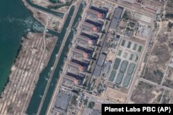 Imagine din satelit cu centrala nucleară de la Zaporojie, septembrie 2019.