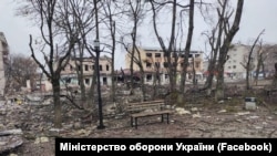 Город Изюм в Харьковской области после российского обстрела