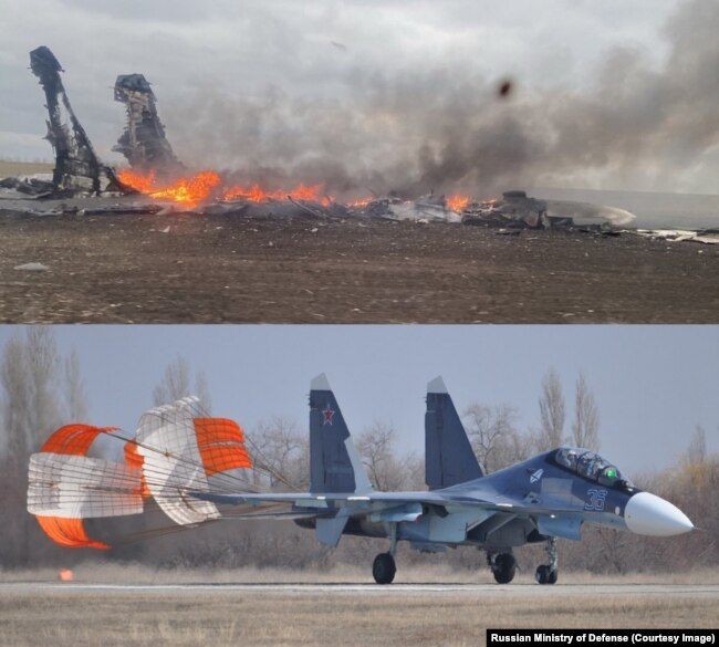 تصویر لاشه یک فروند سوخو-۳۰اِس اِم روسیه در نزدیکی اودسا در روز ۱۴ اسفند ۱۴۰۰