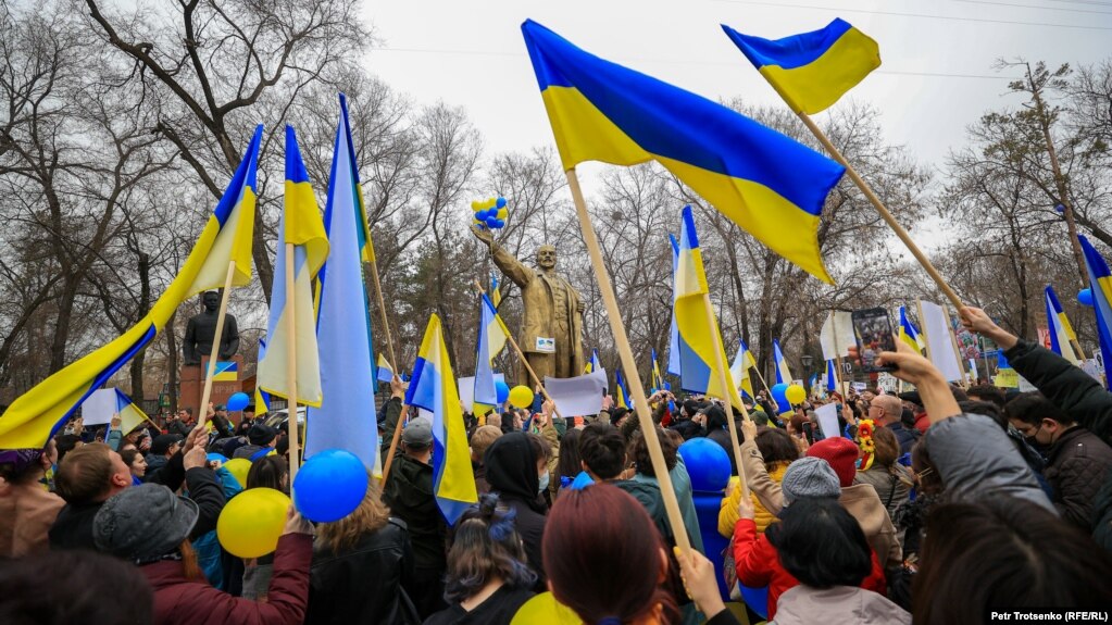 Антивоенная акция в поддержку Украины в Алматы. Архивное фото