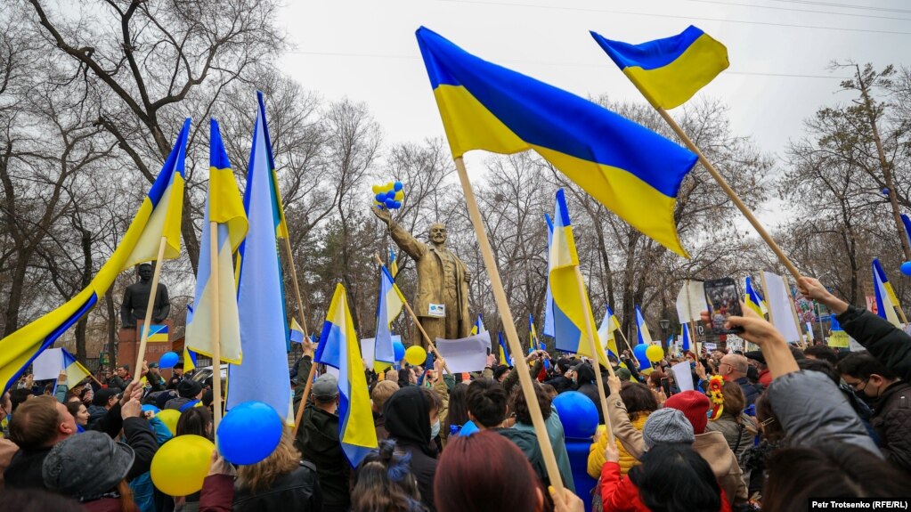 Антивоенная акция в поддержку Украины в Алматы. Архивное фото