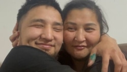 Miras Tasharghanov, pictured here with his mother, Gulzhan Tasharghanova, thought he was going to be working in a Russian meat-processing plant. Instead he ended up in Ukraine with the Russian Army.  