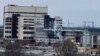 The damaged administrative building of the Zaporizhzhya nuclear power plant amid the Russian invasion of Ukraine on March 4.