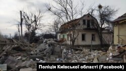 Наступствы аднаго з расейскіх авіяўдараў, Кіеўская вобласьць, сакавік 2022