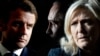 Emmanuel Macron, Marine Le Pen și Vladimir Putin