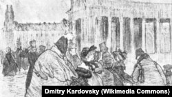 Иллюстрация к повести Н. В. Гоголя "Невский проспект" работы Д. Н. Кардовского. 1904.