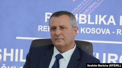 Kryeprokurori i Prokurorisë Speciale të Kosovës, Blerim Isufaj, gjatë një konference për media, më 2024.