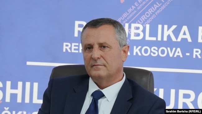 Kryeprokurori i Prokurorisë Speciale të Kosovës, Blerim Isufaj, gjatë një konference për media, më 2024.