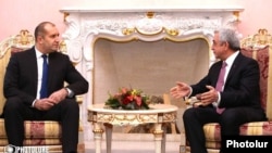 Президент Болгарии Румен Радев (слева) и президент Армении Серж Саргсян, Ереван, 12 февраля 2018 г․ 