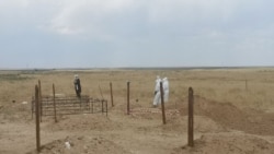 Отведенное для захоронения умерших от COVID-19 кладбище на территории Алматинской области.