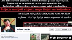 Stranica Facebook grupe "Rušimo Dodika"