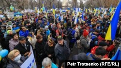  Разрешенный митинг против вторжения России в Украину. Алматы, 6 марта 2022 года
